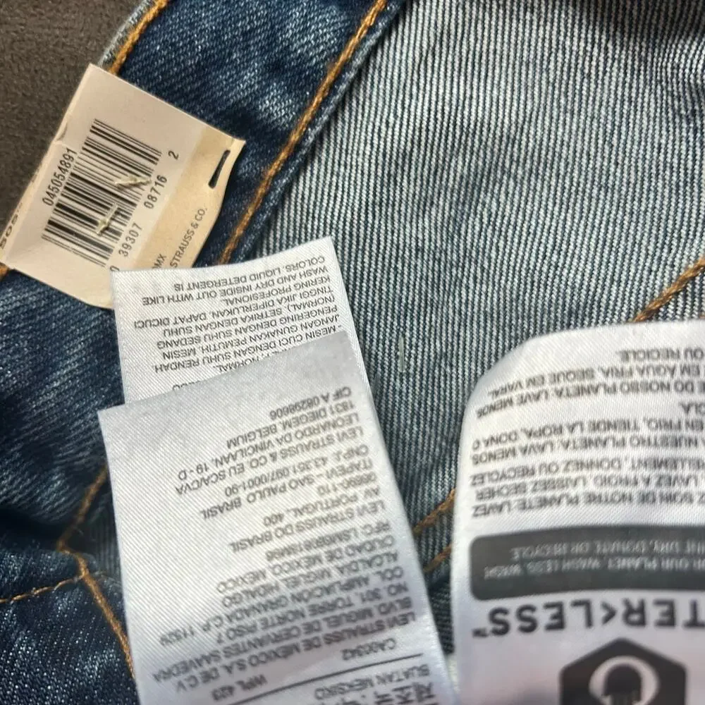 Levi's 505 Men's Jeans NWT 50x30 Big & Tall Medium Stonewash 100% Cotton Rigid